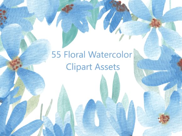 55 Summer Watercolor Floral Assets for Creative Projects