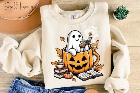 Bookish Ghost Halloween Reading Book Png: A Designer's Take
