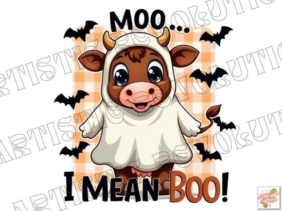 Spooky Ghost Cow PNG: Your Key to Adorable Halloween Designs