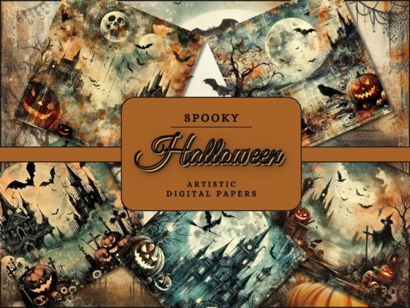 Spooky Vintage Halloween Digital Paper: Your Creative Toolkit