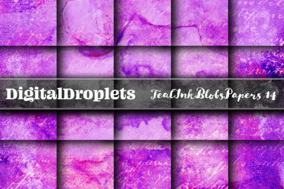 Teal Ink Blobs Vol. 14: Unleash Creative Texture in Your Projects