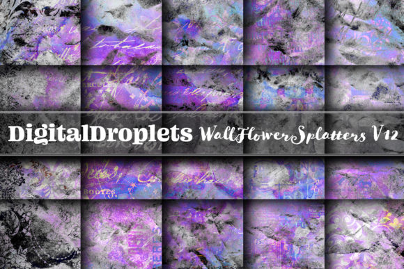 WallFlower Splatters 12: Dark, Textured Paper Collection