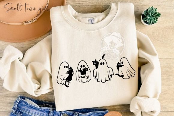 Whimsical Design: Integrating the Ghosts with Cat PNG